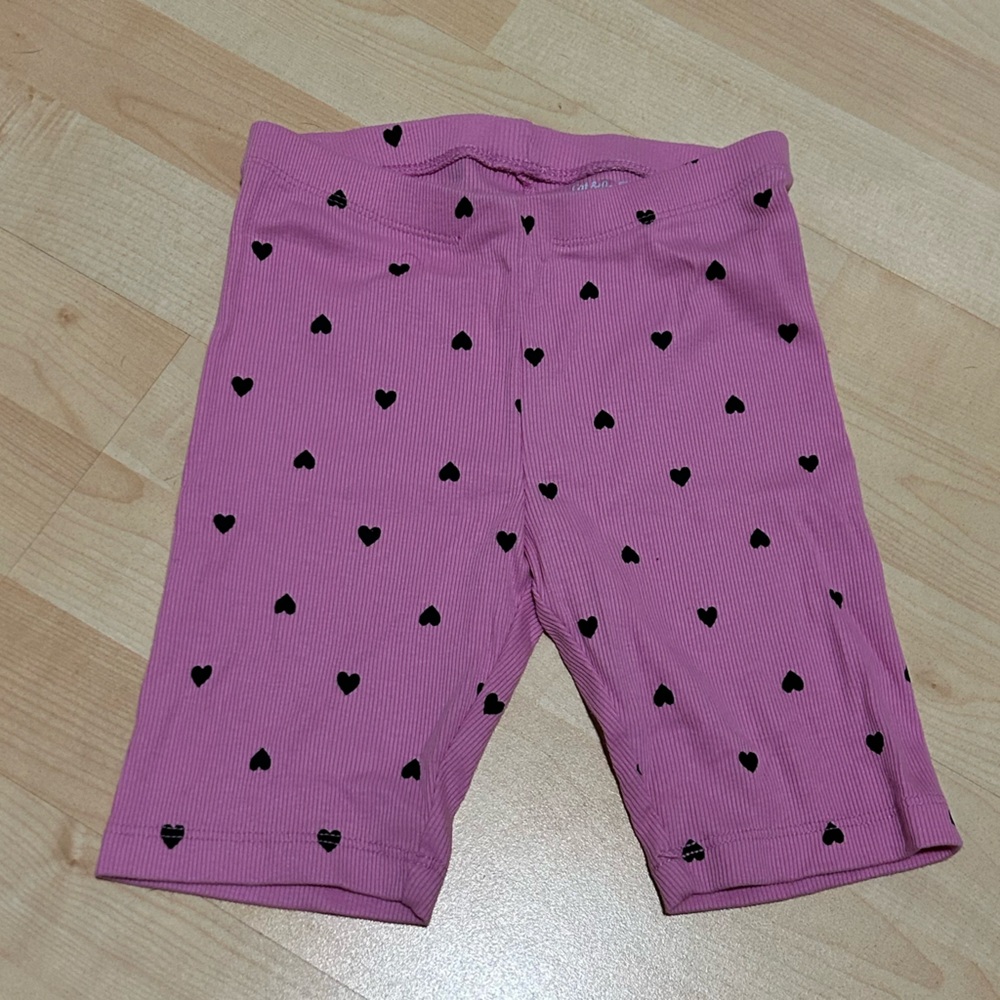 Cat & Jack Pink Heart Patterned Girls Biker Shorts